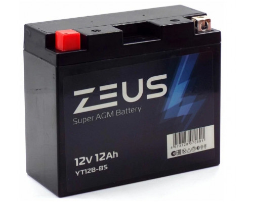 ZEUS AGM MOTO 12 Ah П.П. (YT12B-BS)