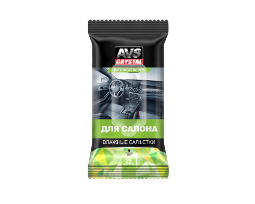 Салфетки влажные AVS для интерьера пластик и кожа 25шт. AVK201