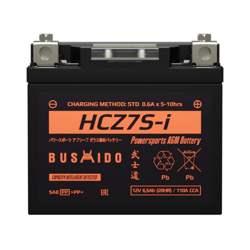 BUSHIDO moto 6,5 Ah о.п. HCZ7S-i 110A